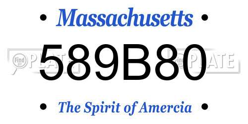 589B80 Massachusetts License Plate