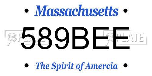 589BEE Massachusetts License Plate