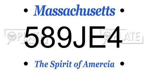 589JE4 Massachusetts License Plate
