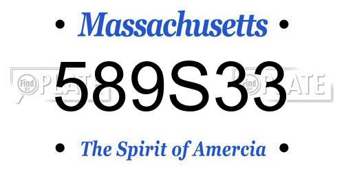 589S33 Massachusetts License Plate