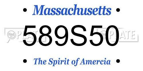 589S50 Massachusetts License Plate