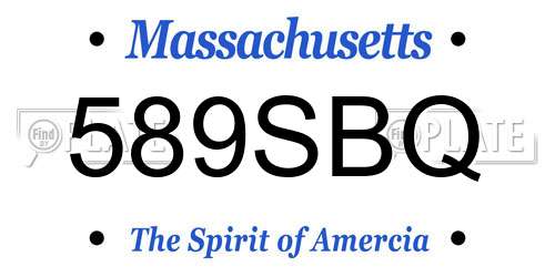 589SBQ Massachusetts License Plate