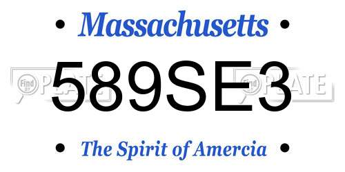 589SE3 Massachusetts License Plate