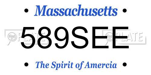 589SEE Massachusetts License Plate