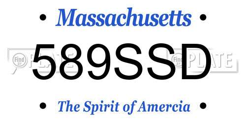 589SSD Massachusetts License Plate