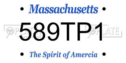 589TP1 Massachusetts License Plate