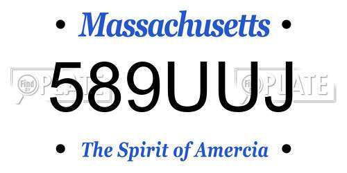 589UUJ Massachusetts License Plate