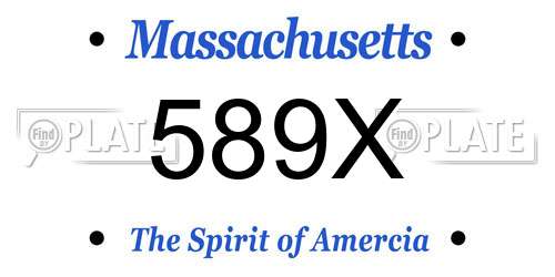 589X Massachusetts License Plate