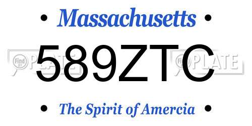 589ZTC Massachusetts License Plate