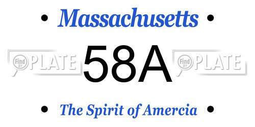 58A Massachusetts License Plate