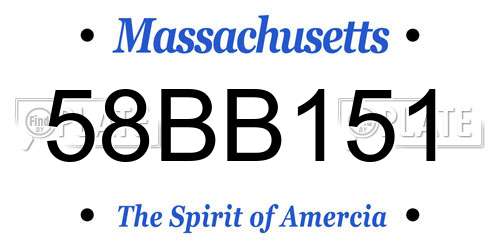 58BB151 Massachusetts License Plate