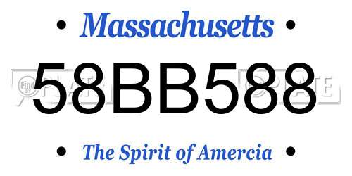 58BB588 Massachusetts License Plate