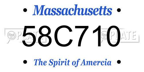 58C710 Massachusetts License Plate