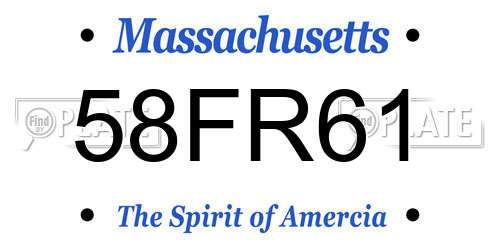 58FR61 Massachusetts License Plate