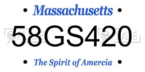 58GS420 Massachusetts License Plate