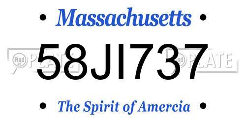 58JI737 Massachusetts License Plate