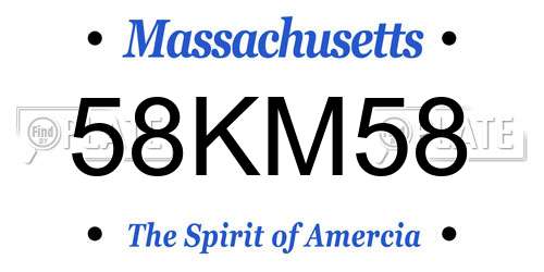 58KM58 Massachusetts License Plate