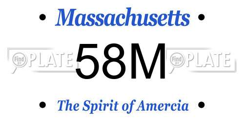 58M Massachusetts License Plate