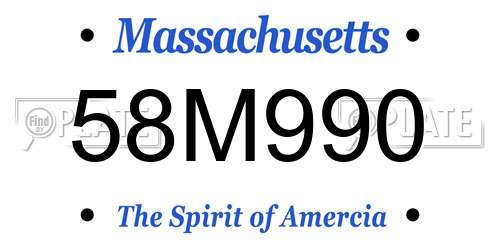 58M990 Massachusetts License Plate