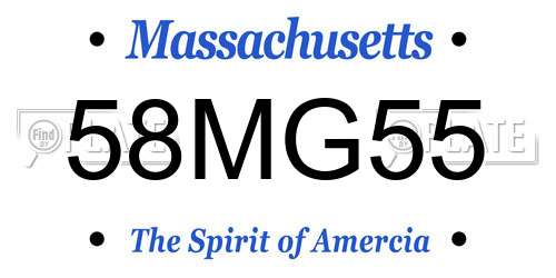 58MG55 Massachusetts License Plate