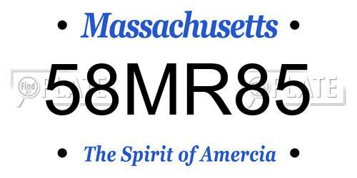 58MR85 Massachusetts License Plate
