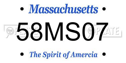 58MS07 Massachusetts License Plate