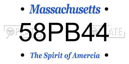 58PB44 Massachusetts License Plate