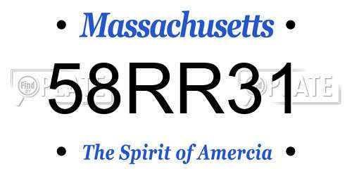 58RR31 Massachusetts License Plate