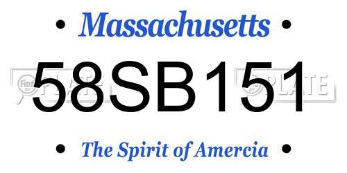58SB151 Massachusetts License Plate