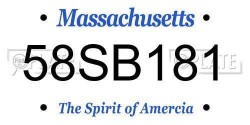 58SB181 Massachusetts License Plate