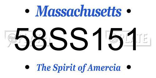 58SS151 Massachusetts License Plate