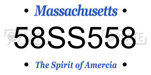 58SS558 Massachusetts License Plate