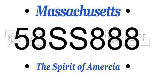 58SS888 Massachusetts License Plate