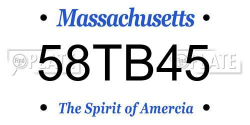 58TB45 Massachusetts License Plate
