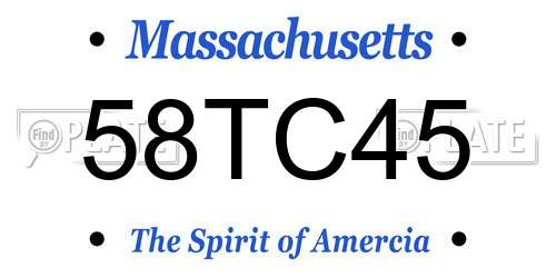 58TC45 Massachusetts License Plate