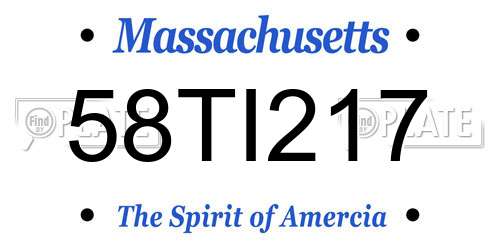 58TI217 Massachusetts License Plate