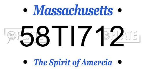58TI712 Massachusetts License Plate