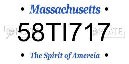 58TI717 Massachusetts License Plate