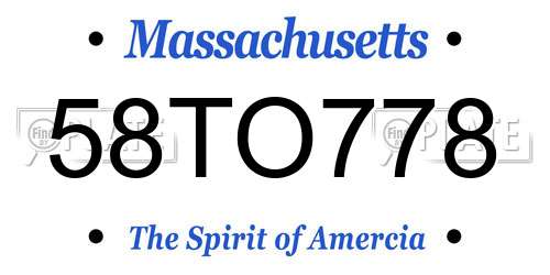 58TO778 Massachusetts License Plate