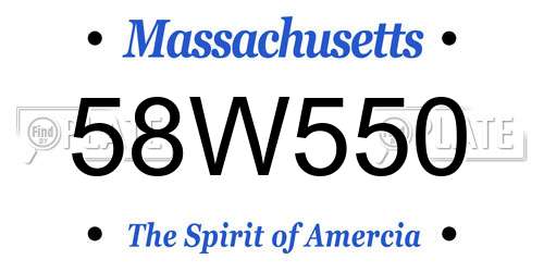 58W550 Massachusetts License Plate