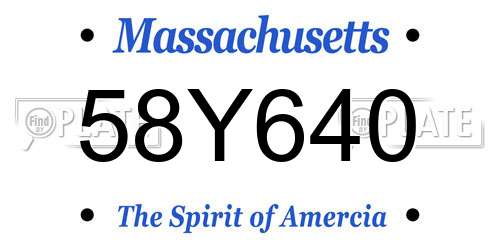 58Y640 Massachusetts License Plate