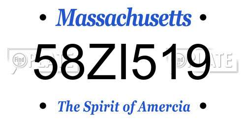 58ZI519 Massachusetts License Plate