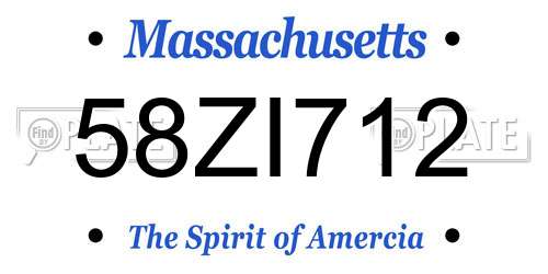 58ZI712 Massachusetts License Plate