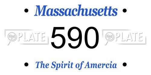 590 Massachusetts License Plate