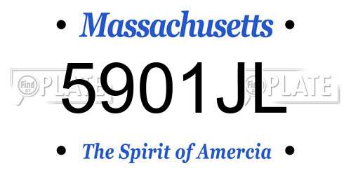5901JL Massachusetts License Plate
