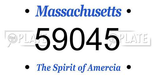 59045 Massachusetts License Plate