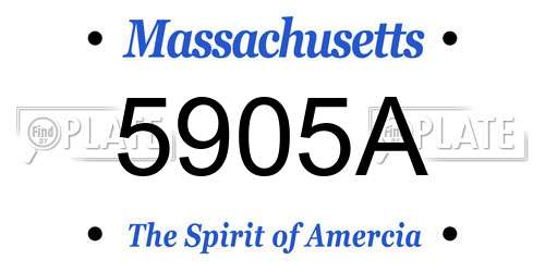 5905A Massachusetts License Plate