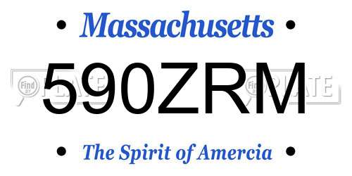 590ZRM Massachusetts License Plate