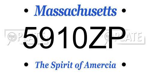 5910ZP Massachusetts License Plate