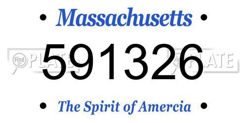 591326 Massachusetts License Plate